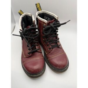 Dr. Martens Bruiser Kids Boots Size 13 US Burgundy Leather Side Zip